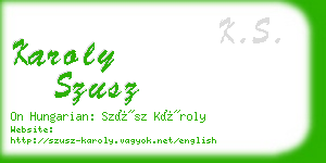 karoly szusz business card